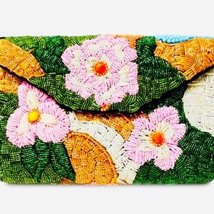 Womens’ Beaded Handmade Floral Clutch